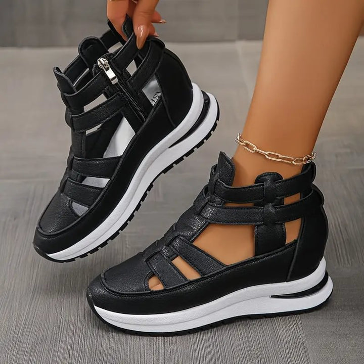 Sneakers dames | Open hoge sneakers met sleehak