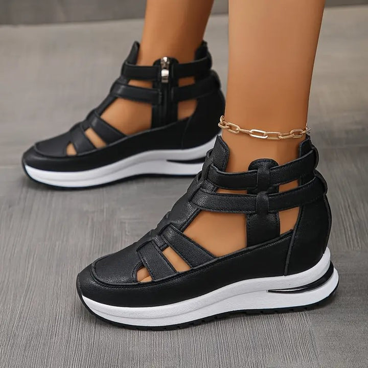 Sneakers dames | Open hoge sneakers met sleehak