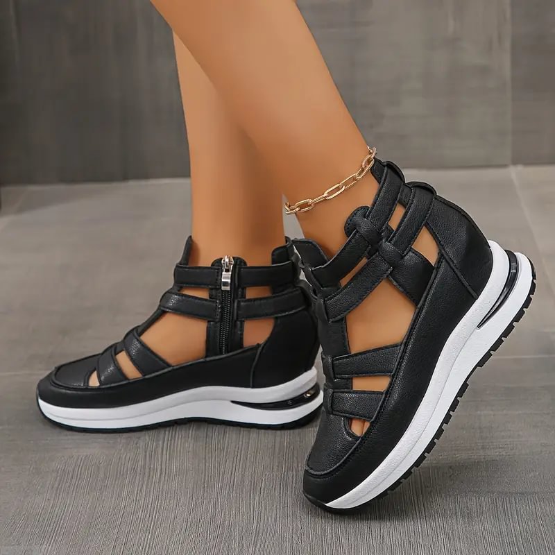 Sneakers dames | Open hoge sneakers met sleehak
