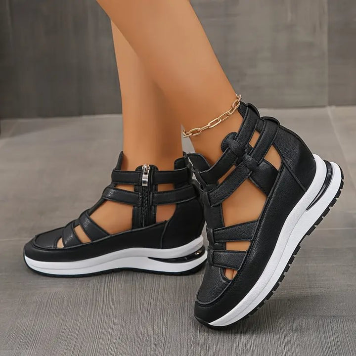 Sneakers dames | Open hoge sneakers met sleehak