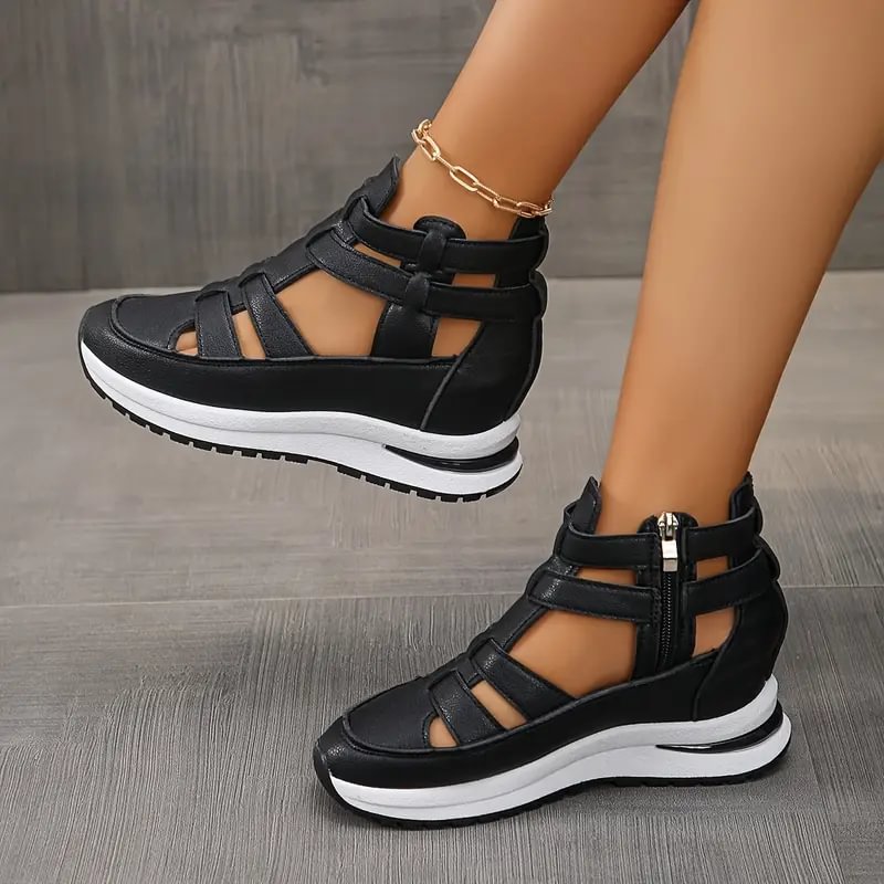 Sneakers dames | Open hoge sneakers met sleehak
