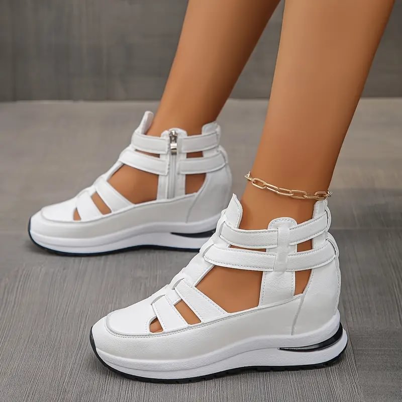 Sneakers dames | Open hoge sneakers met sleehak