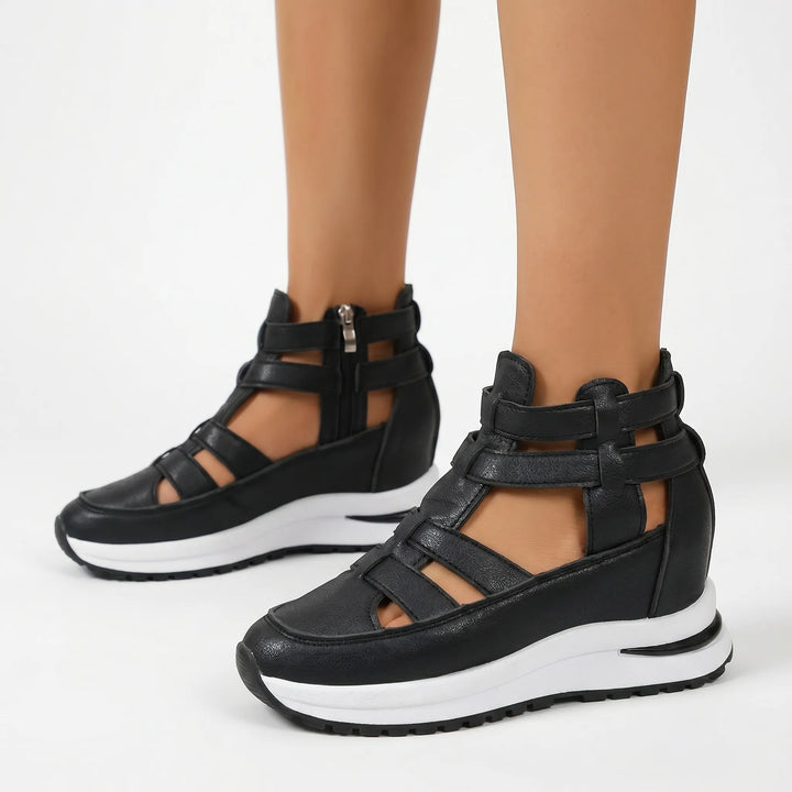 Sneakers dames | Open hoge sneakers met sleehak