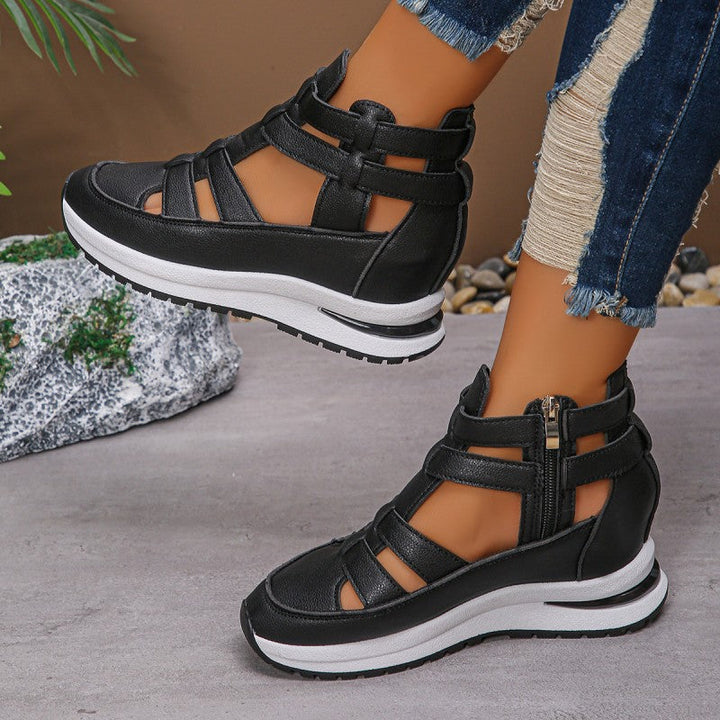 Sneakers dames | Open hoge sneakers met sleehak