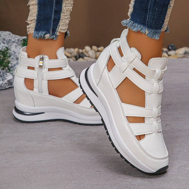 Sneakers dames | Open hoge sneakers met sleehak