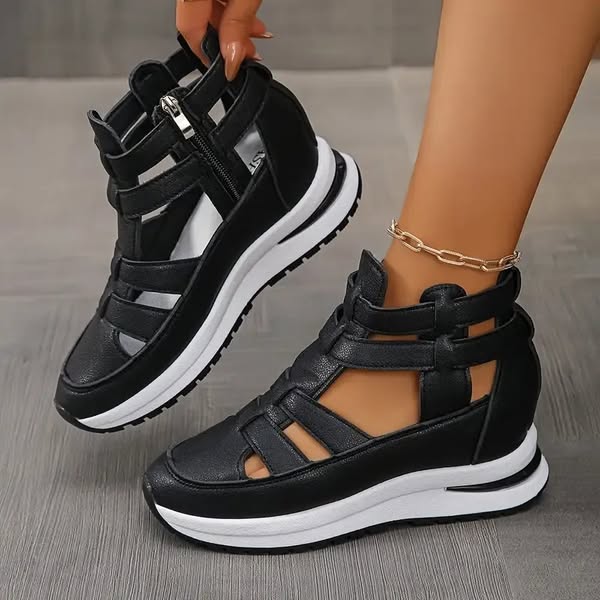 Sneakers dames | Open hoge sneakers met sleehak