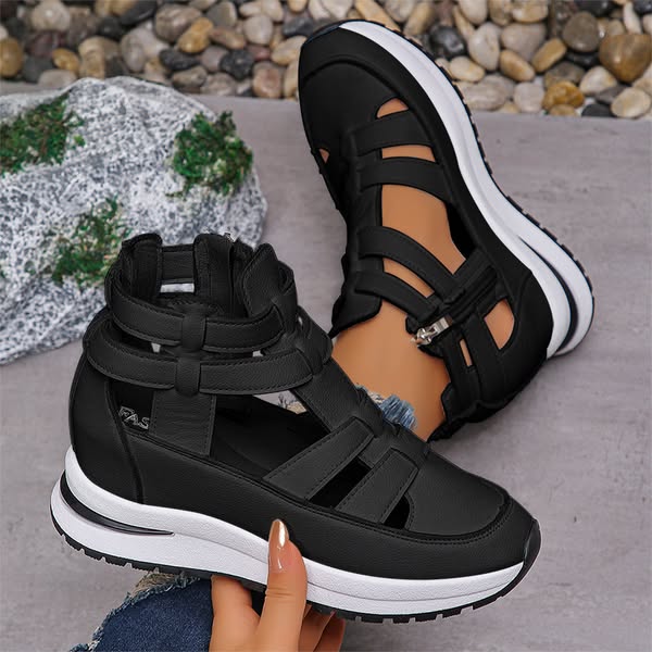 Sneakers dames | Open hoge sneakers met sleehak