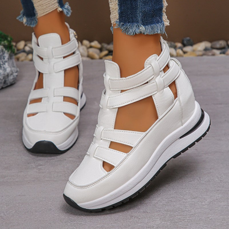 Sneakers dames | Open hoge sneakers met sleehak