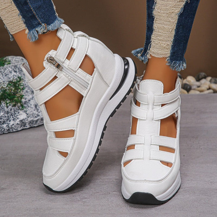 Sneakers dames | Open hoge sneakers met sleehak