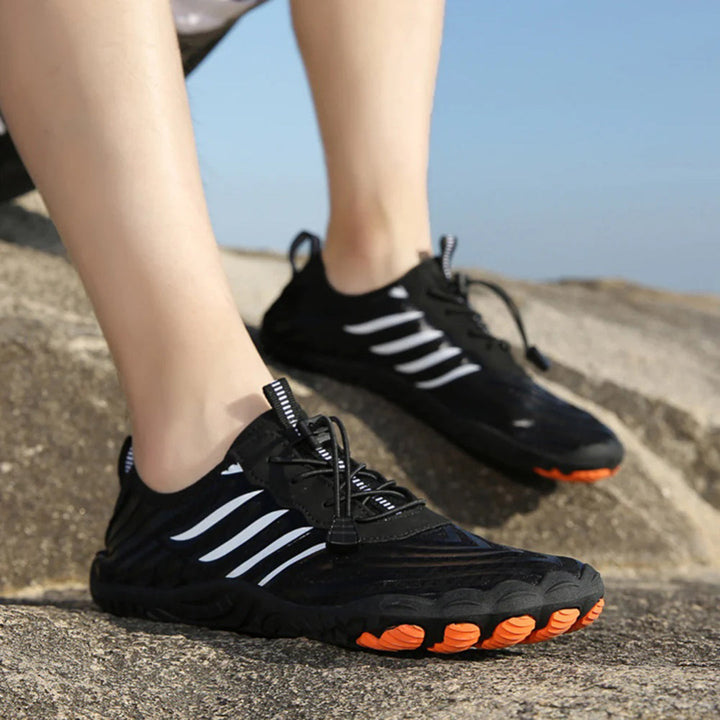 Sneakers dames | Zwart sportief model met flexibele zool