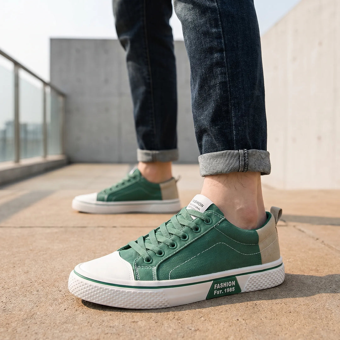 Sneakers heren | Casual canvas sneakers met veters