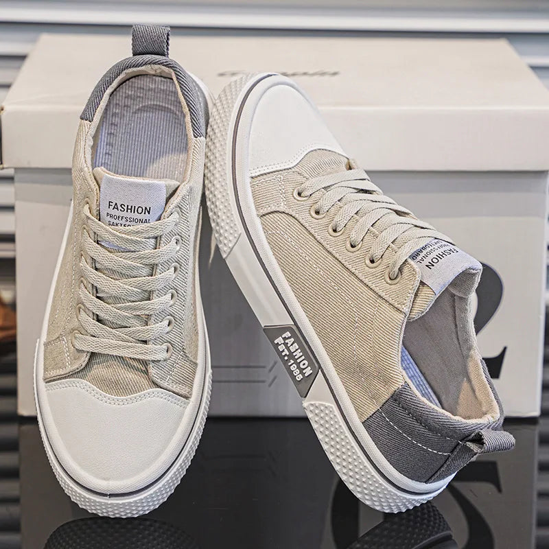 Sneakers heren | Casual canvas sneakers met veters
