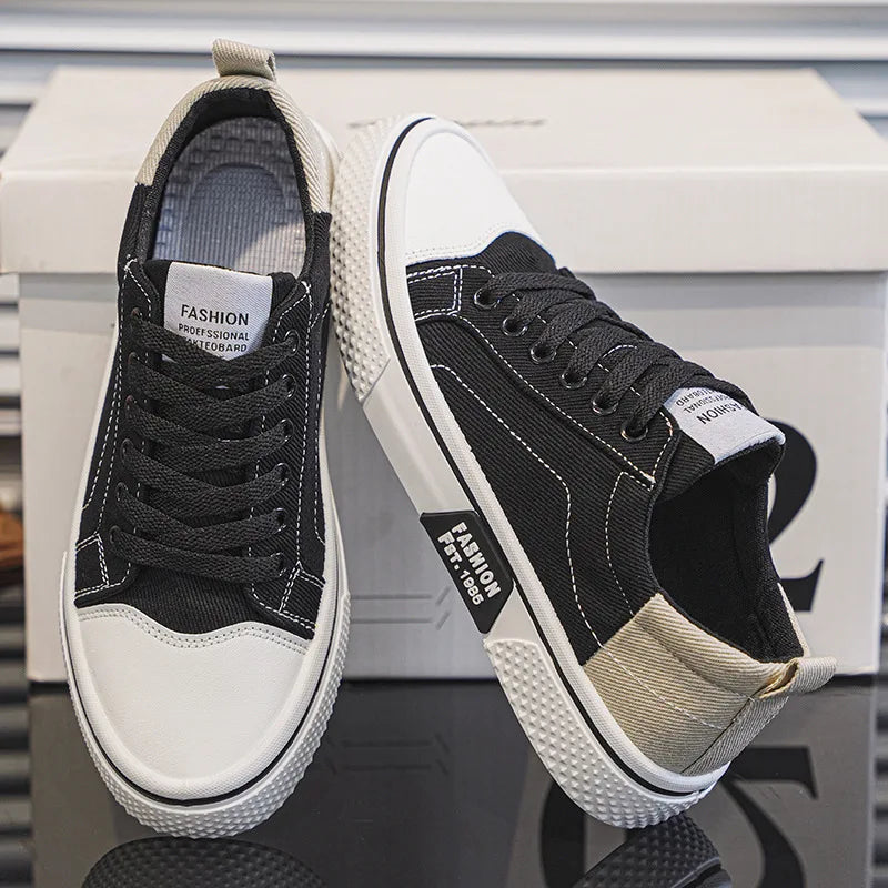 Sneakers heren | Casual canvas sneakers met veters
