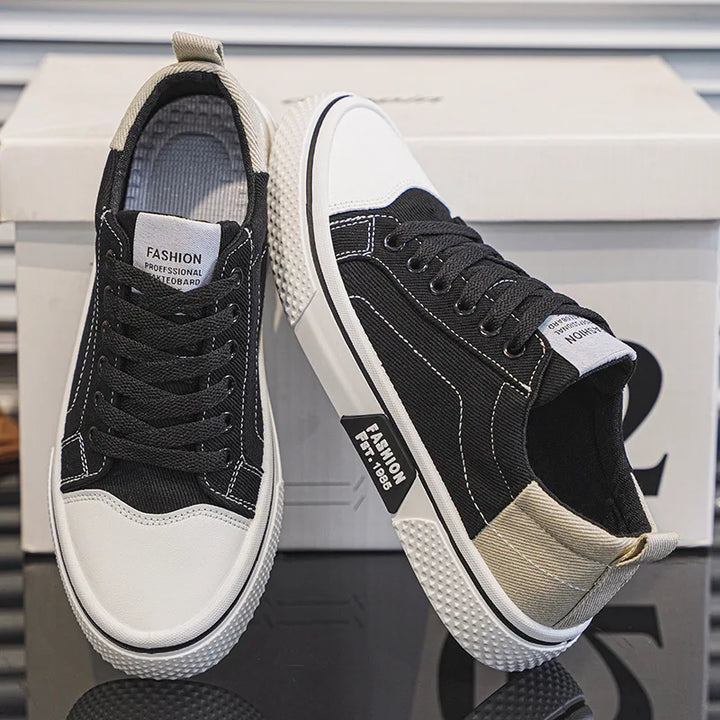 Sneakers heren | Casual canvas sneakers met veters