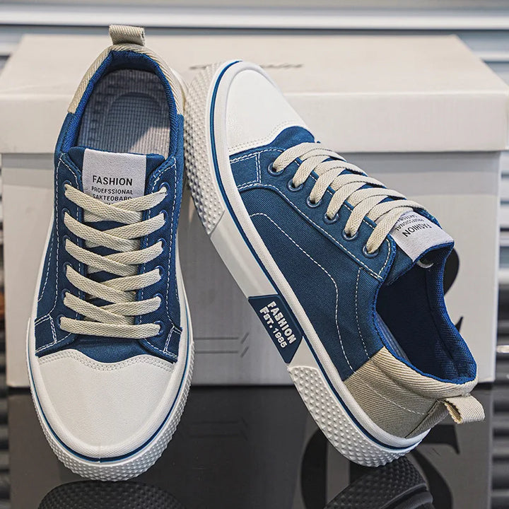 Sneakers heren | Casual canvas sneakers met veters