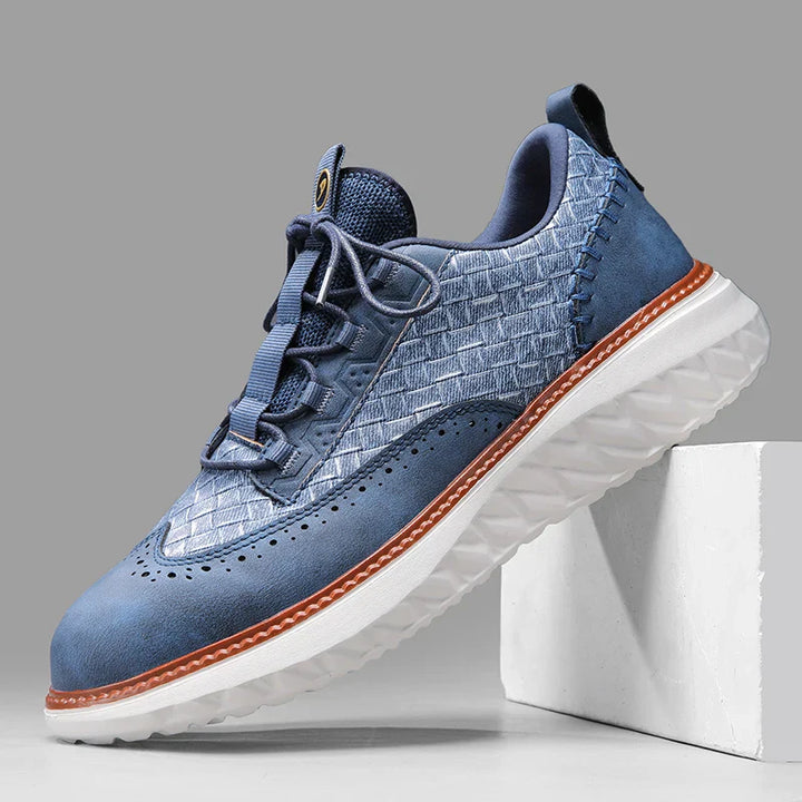 Sneakers heren | Oxford sneaker met reliëf en dempende zool