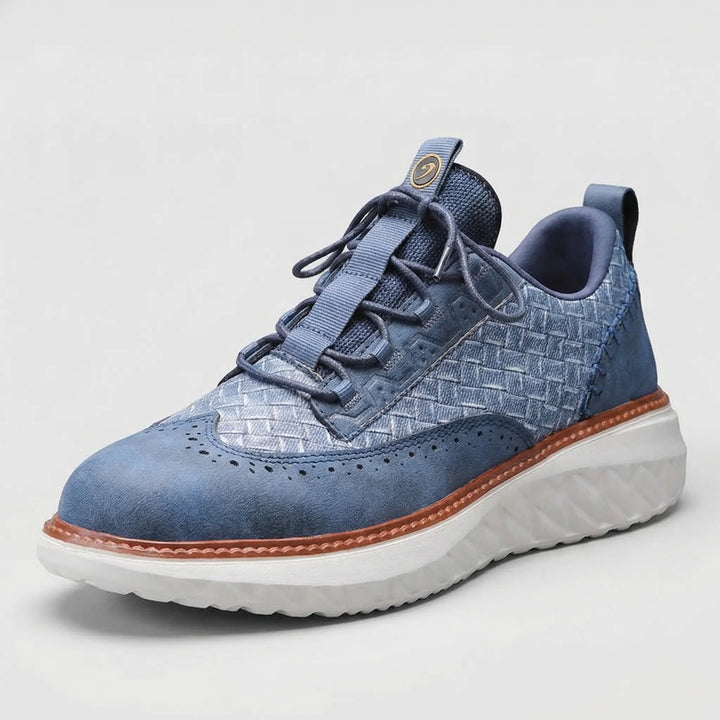 Sneakers heren | Oxford sneaker met reliëf en dempende zool