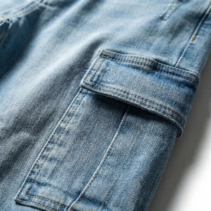 Spijkerbroek heren | Slim fit cargo jeans met stretch en zakken