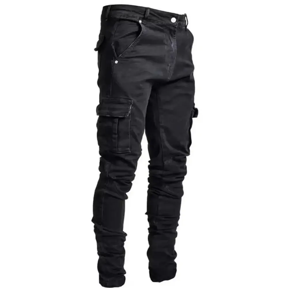 Spijkerbroek heren | Slim fit cargo jeans met stretch en zakken