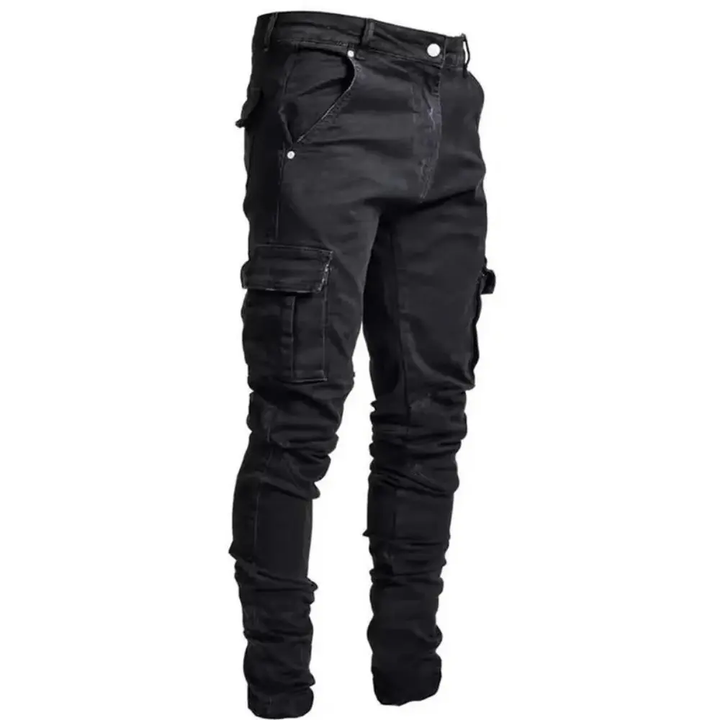 Spijkerbroek heren | Slim fit cargo jeans met stretch en zakken
