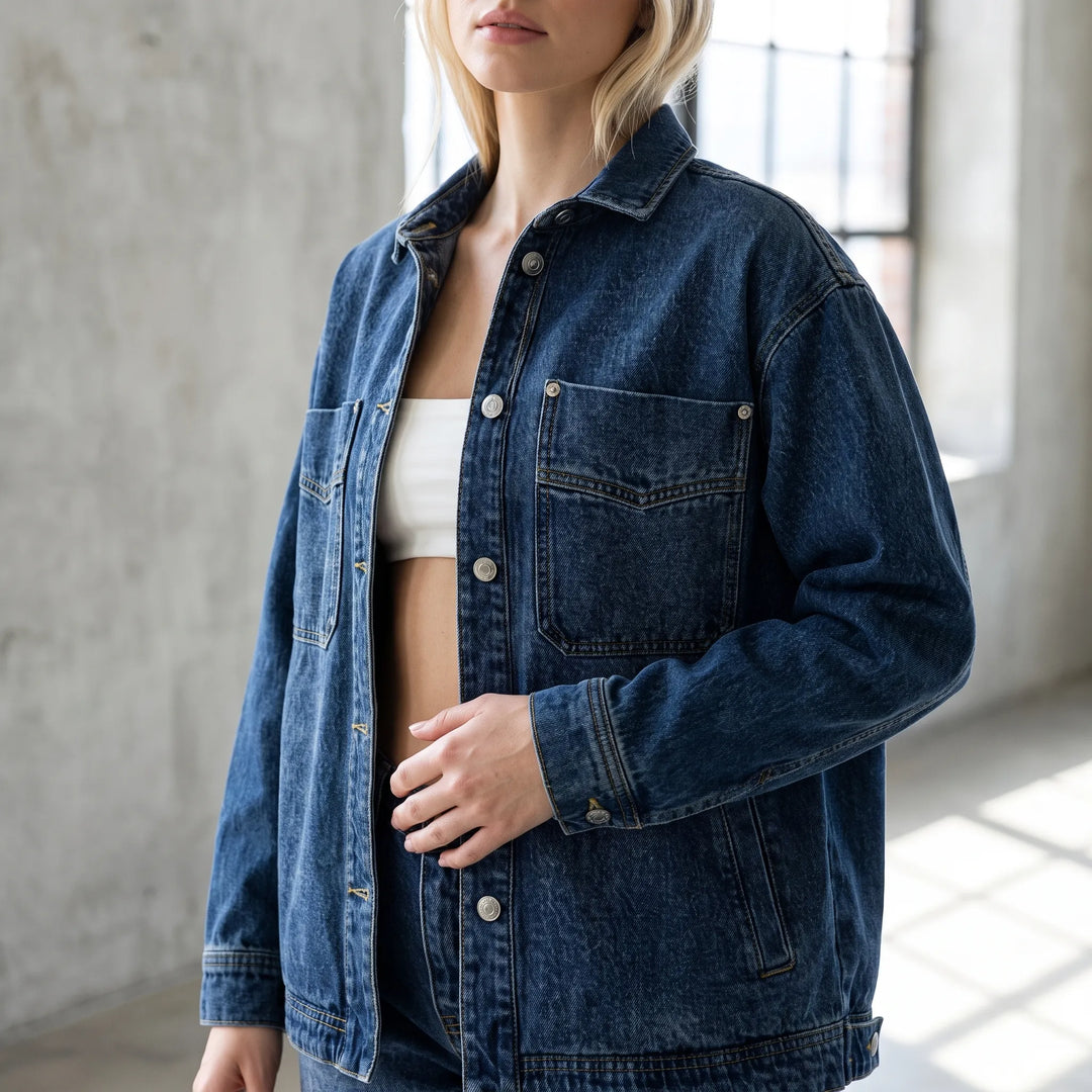 Spijkerjack dames | Oversized model met borstzakken