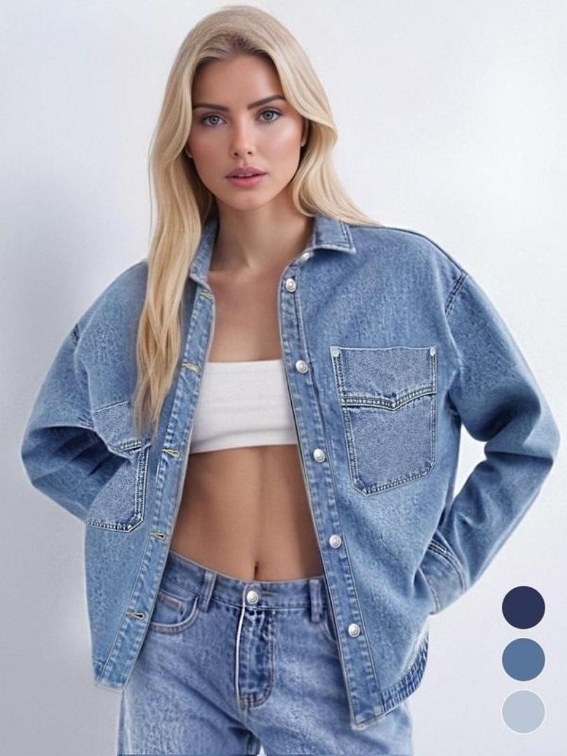 Spijkerjack dames | Oversized model met borstzakken