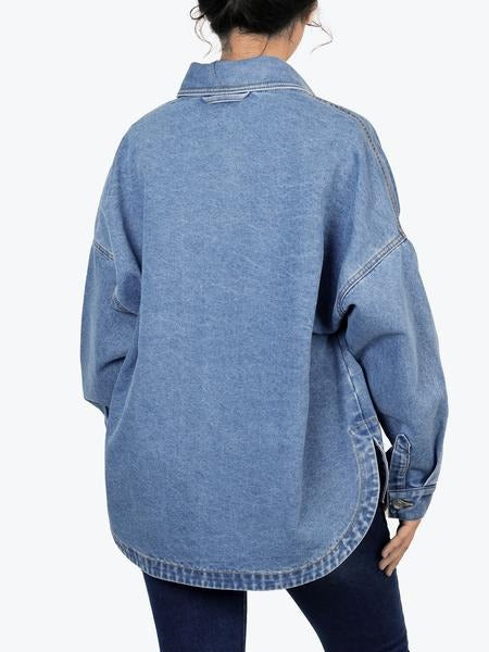 Spijkerjack dames | Oversized model met borstzakken