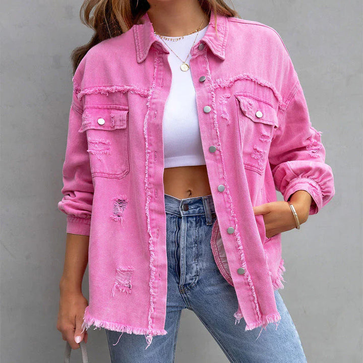 Spijkerjas dames | Cropped met rafelrand