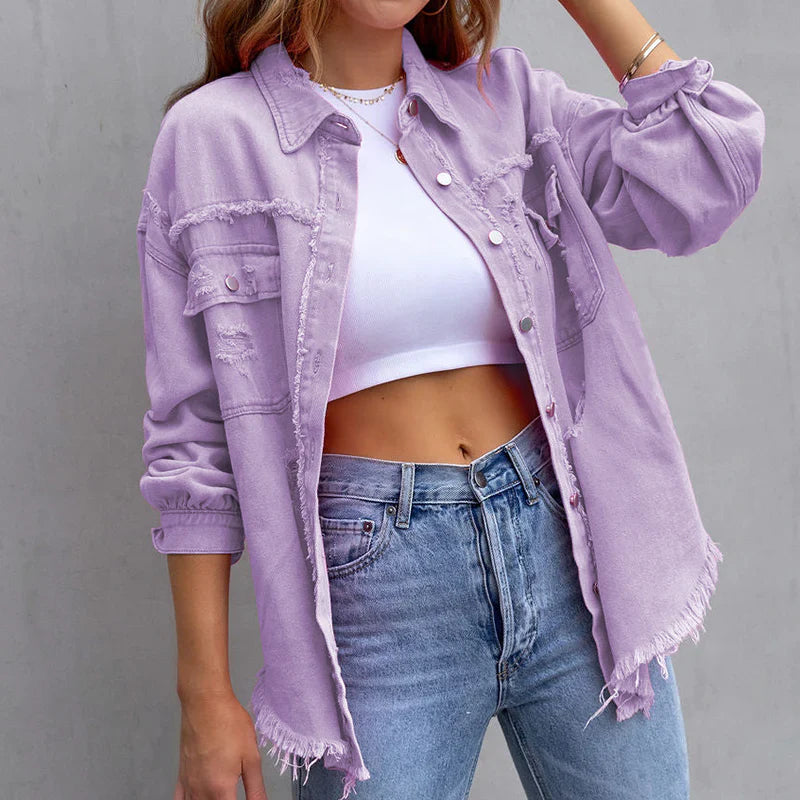 Spijkerjas dames | Cropped met rafelrand