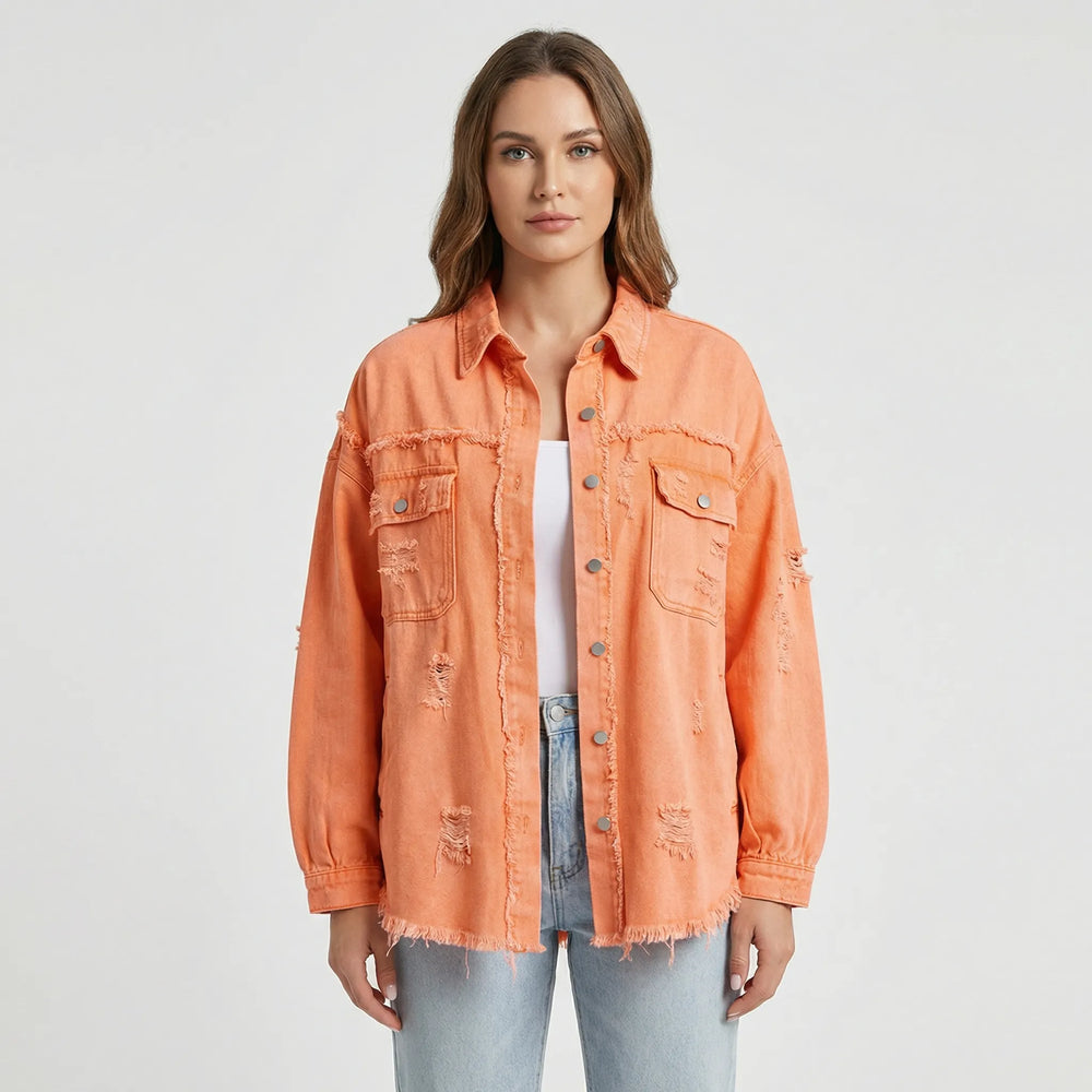 Spijkerjas dames | Cropped met rafelrand