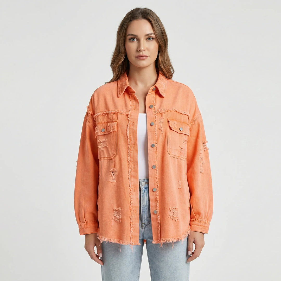 Spijkerjas dames | Cropped met rafelrand