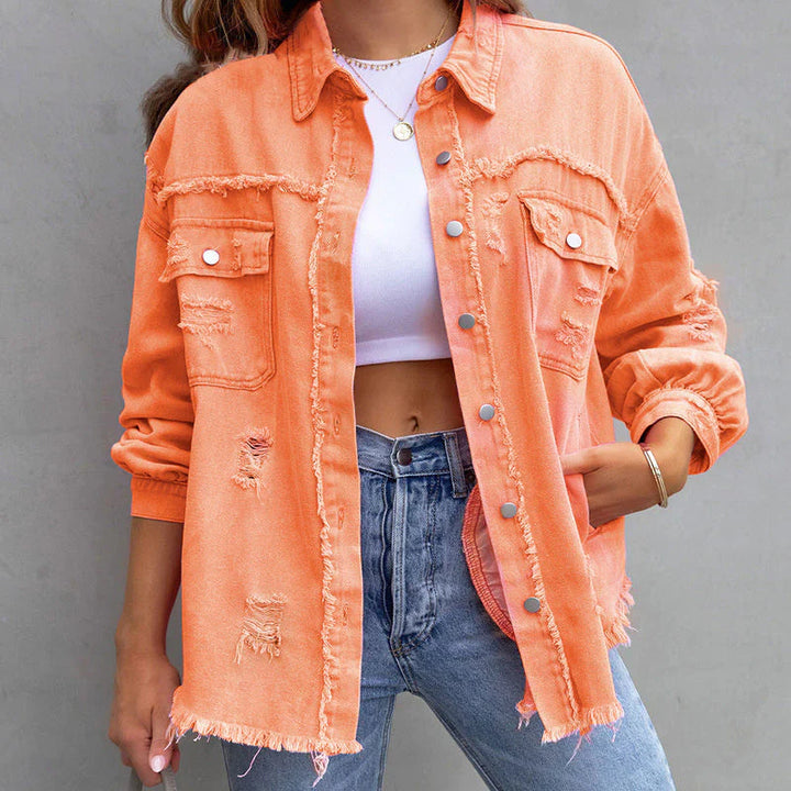 Spijkerjas dames | Cropped met rafelrand