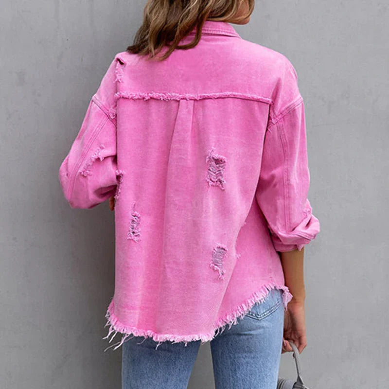 Spijkerjas dames | Cropped met rafelrand