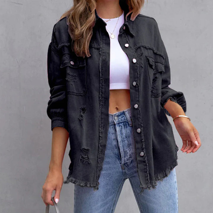 Spijkerjas dames | Cropped met rafelrand