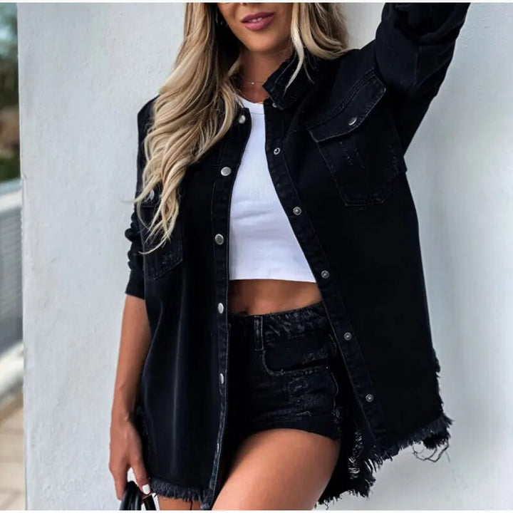 Spijkerjas dames | Oversized denim jasje met knopen