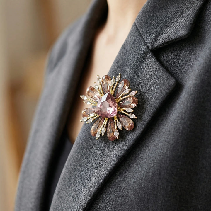 Stervormige Broche Met Centrale Steen -  