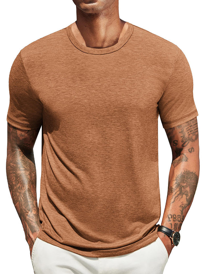 T-shirt heren | Zacht basic shirt met ronde hals