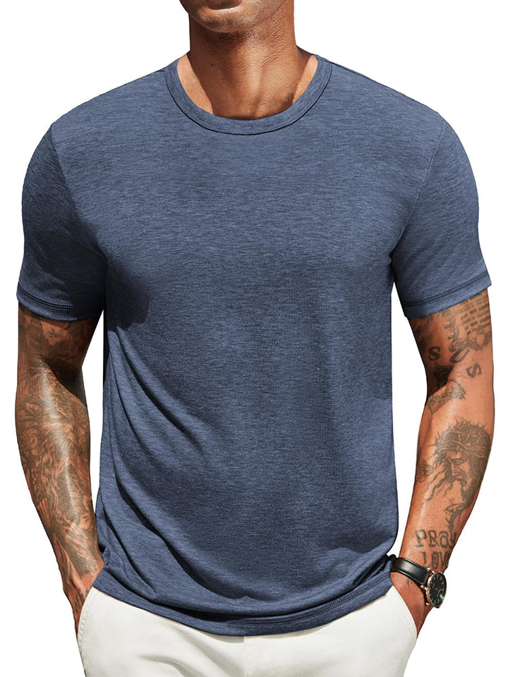T-shirt heren | Zacht basic shirt met ronde hals