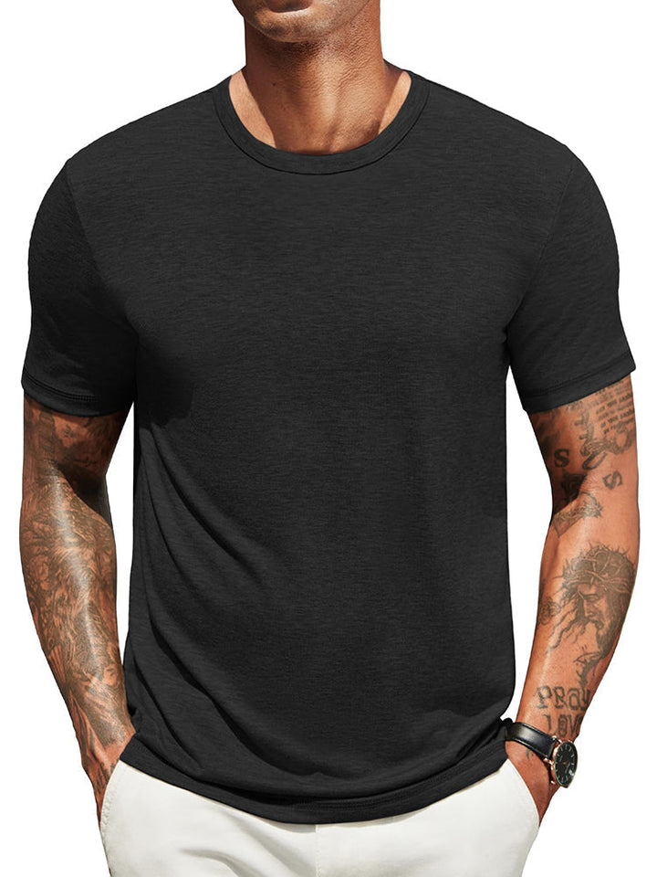 T-shirt heren | Zacht basic shirt met ronde hals