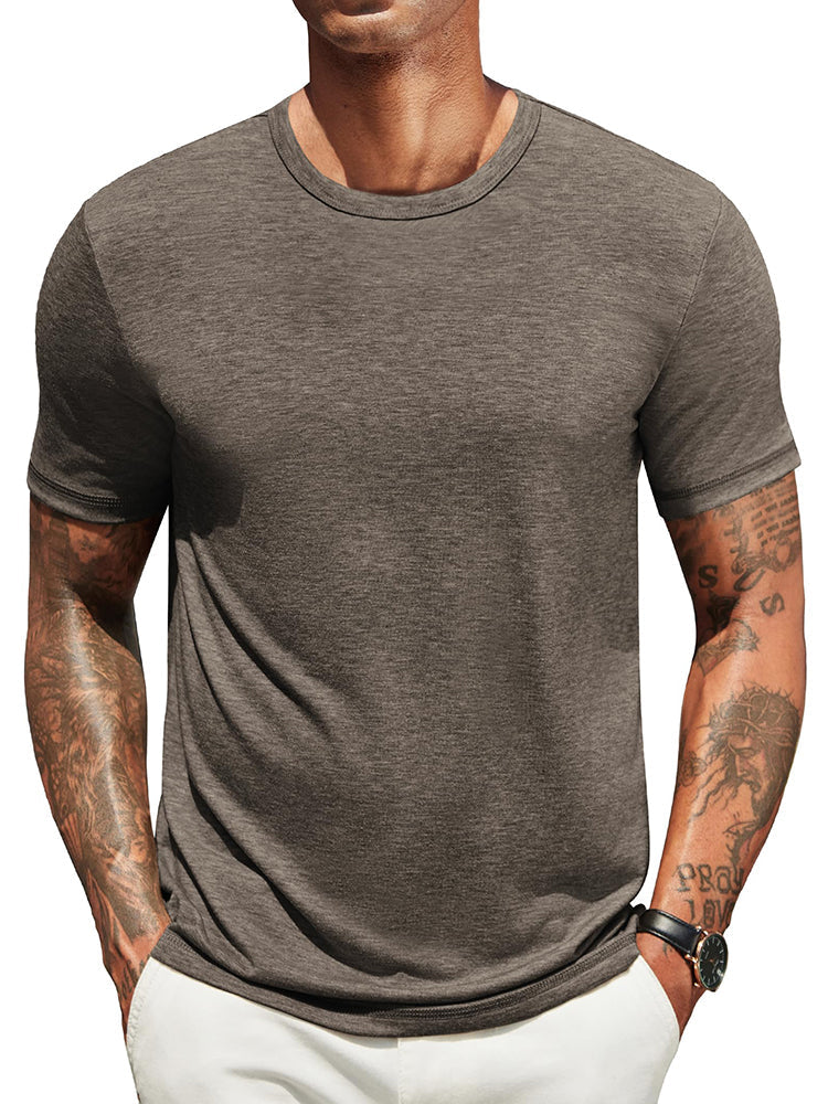 T-shirt heren | Zacht basic shirt met ronde hals
