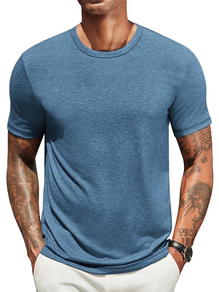 T-shirt heren | Zacht basic shirt met ronde hals