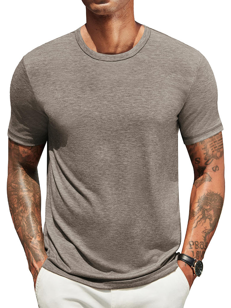 T-shirt heren | Zacht basic shirt met ronde hals