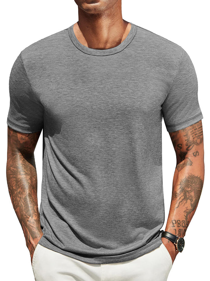T-shirt heren | Zacht basic shirt met ronde hals