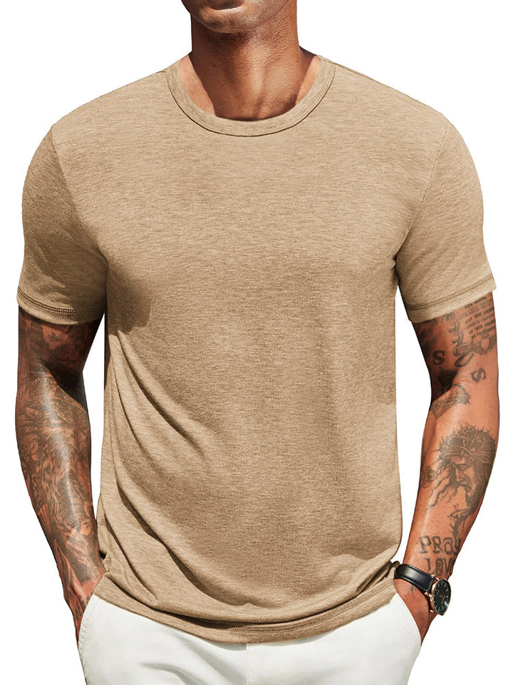 T-shirt heren | Zacht basic shirt met ronde hals