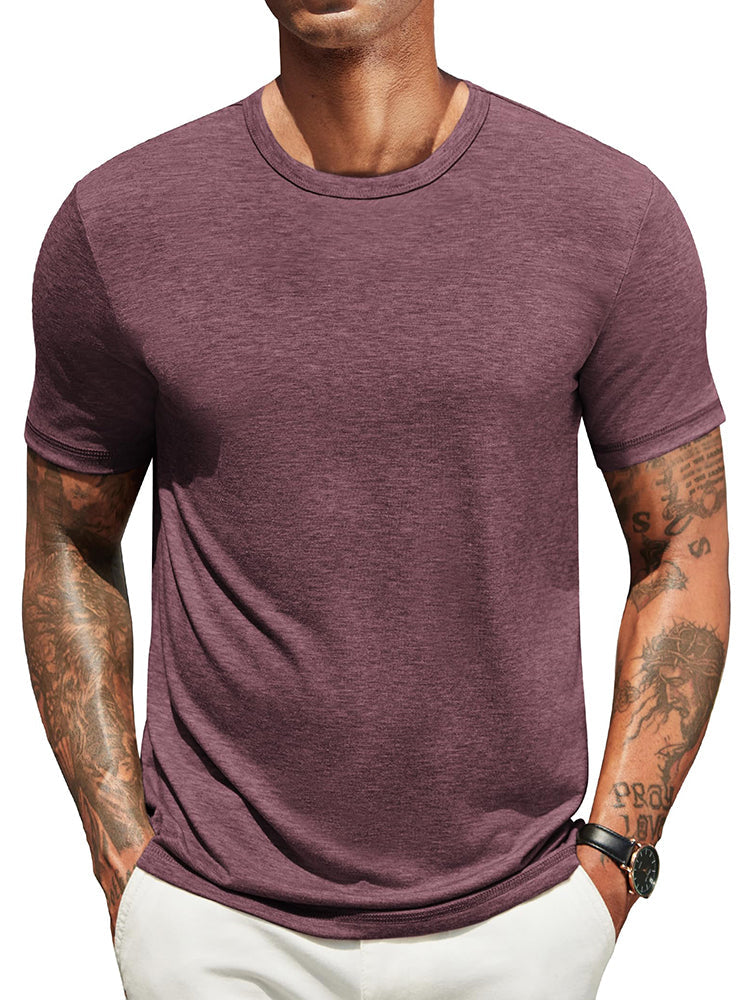 T-shirt heren | Zacht basic shirt met ronde hals