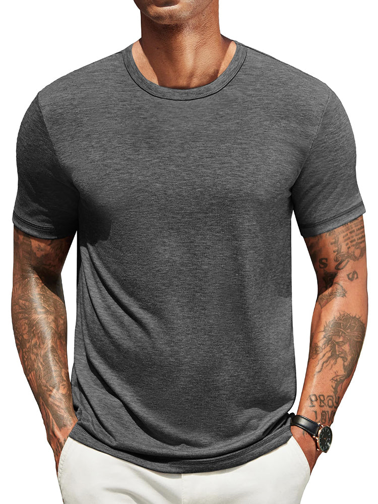 T-shirt heren | Zacht basic shirt met ronde hals