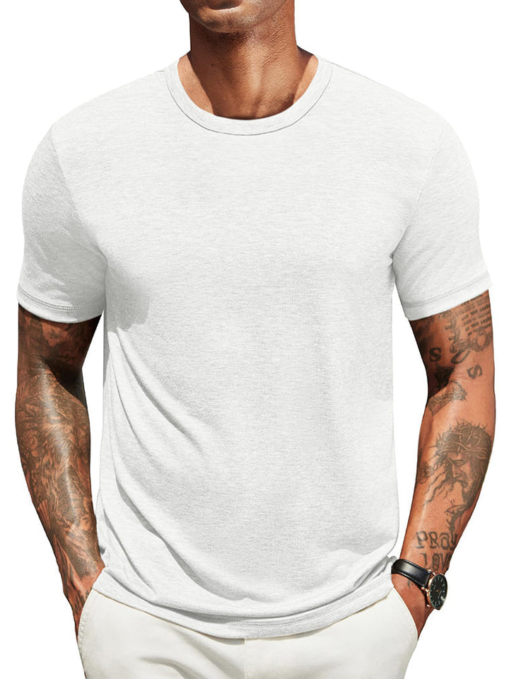 T-shirt heren | Zacht basic shirt met ronde hals