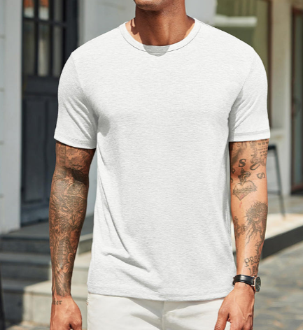 T-shirt heren | Zacht basic shirt met ronde hals