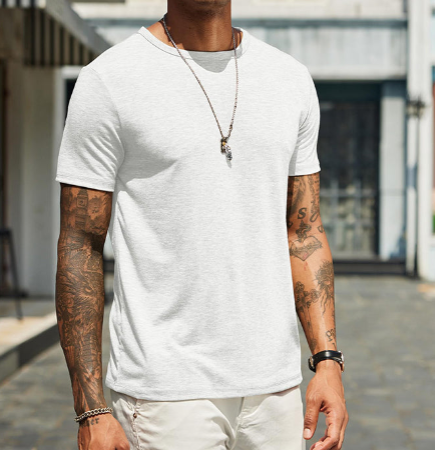 T-shirt heren | Zacht basic shirt met ronde hals