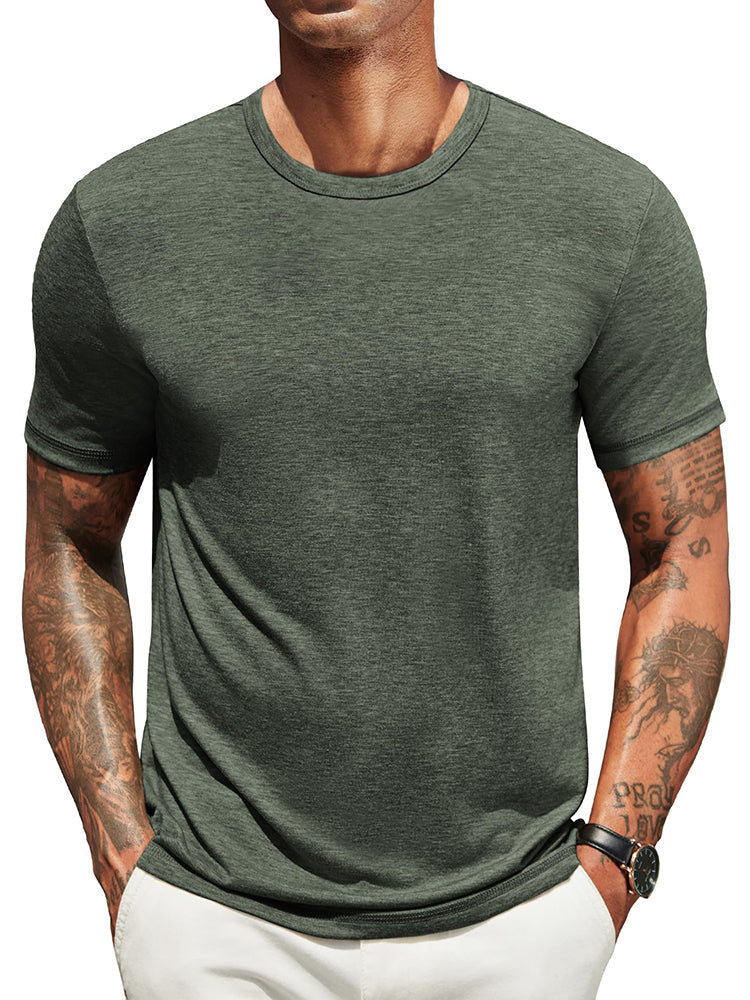 T-shirt heren | Zacht basic shirt met ronde hals
